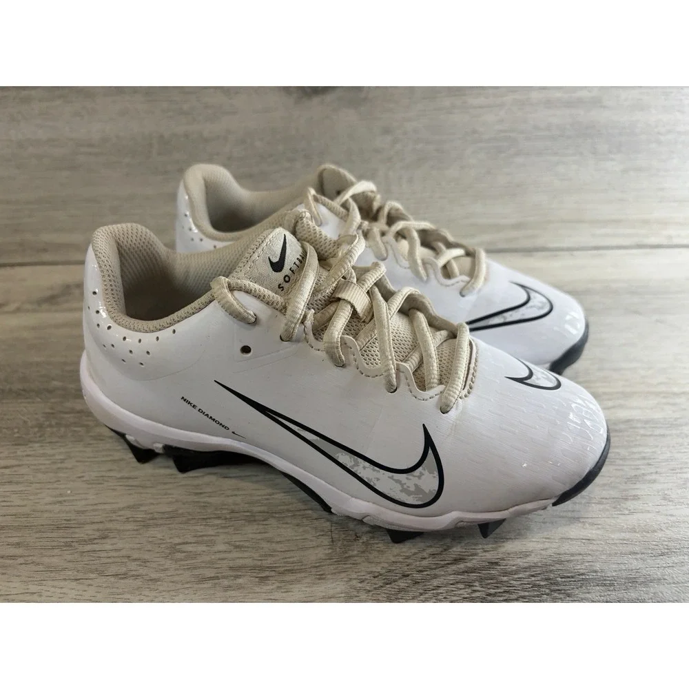 Nike Fastflex Youth Softball Cleats White Black US Kids 2.5Y FZ0919-100